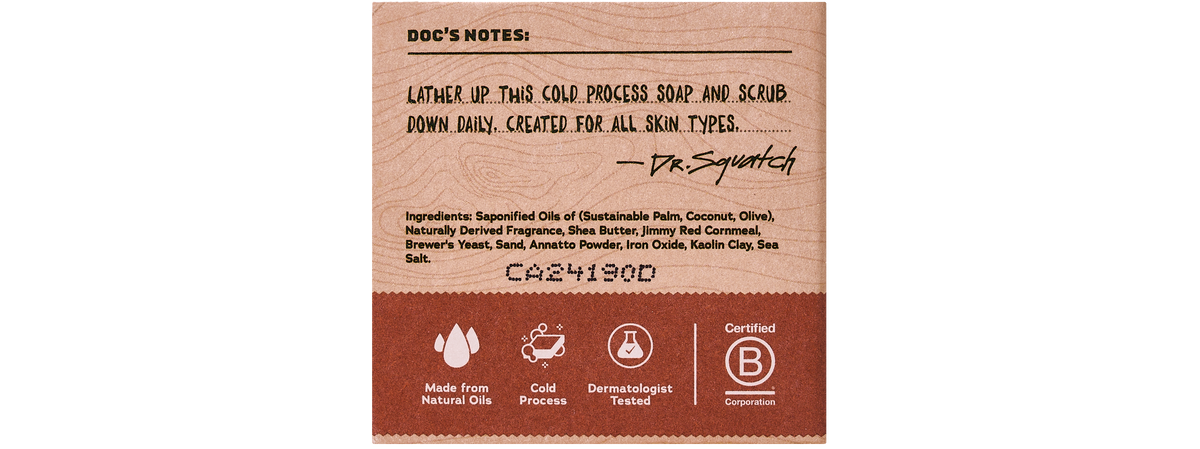 Dr. Squatch Wood Barrel Bourbon Mini bar soap — product photo 2 of 3