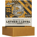Promotional graphic for Dr. Squatch Lather of the Loyal bar soap
