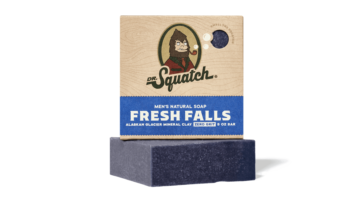 Dr. Squatch Fresh Falls bar soap packaging